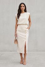 Midi Dress with Side Slit