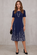 Shimmer-Hem Midi Dress