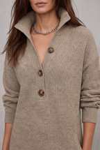 Elegant winter dress with buttons