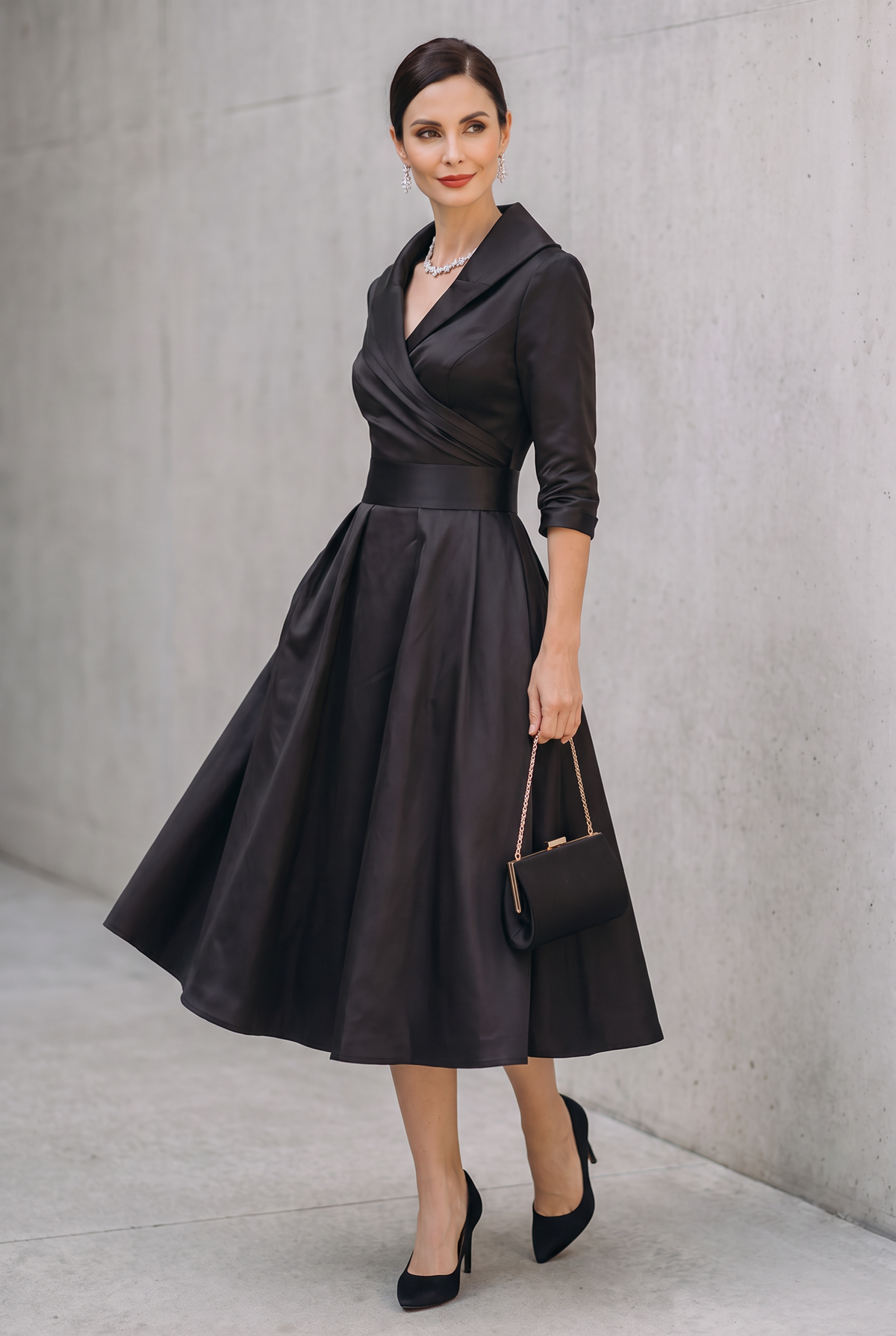 Elegant V-Neck Evening Dress