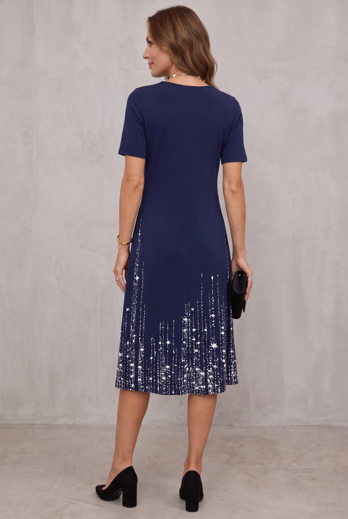 Shimmer-Hem Midi Dress
