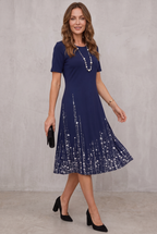Shimmer-Hem Midi Dress