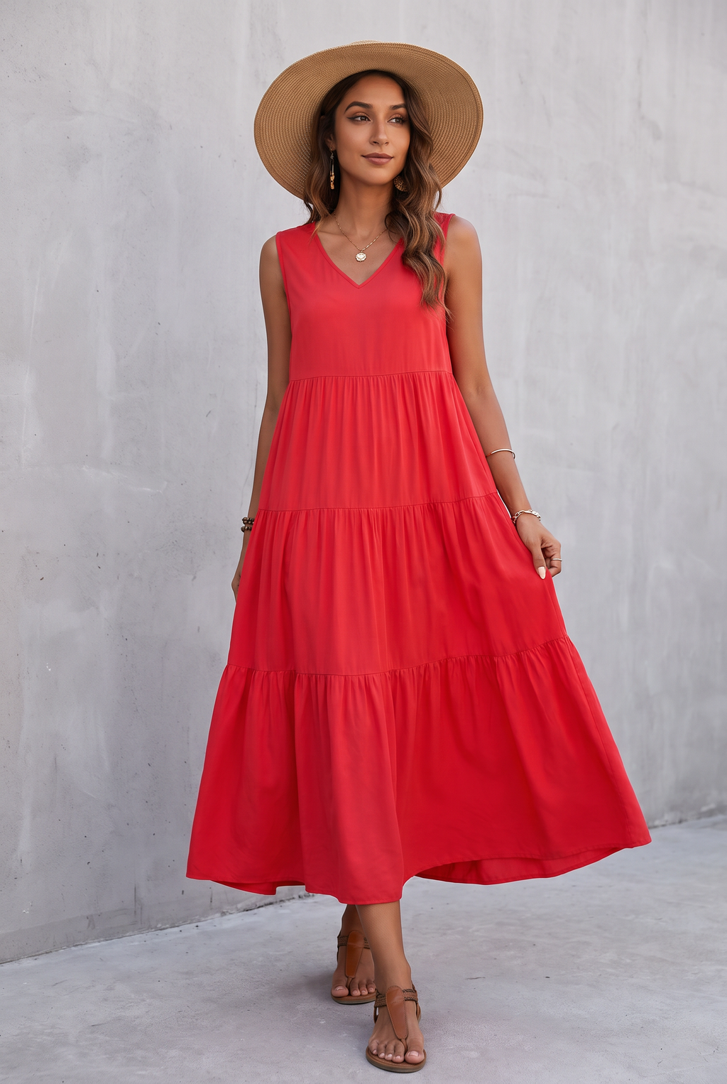 Flowing Tiered Maxi Dress