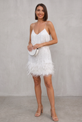 Feathered Mini Dress