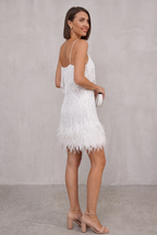 Feathered Mini Dress