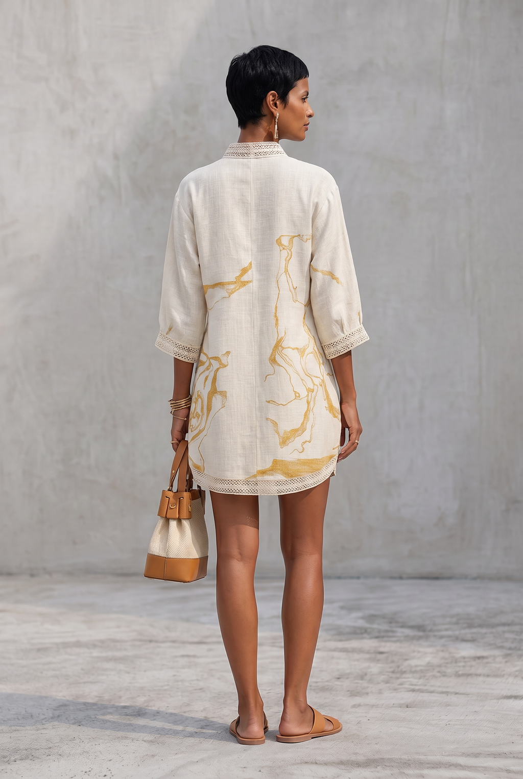 Artistic V-Neck Mini Dress