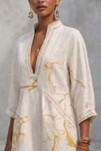 Artistic V-Neck Mini Dress