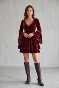 Velvet Christmas Party Dress For Women