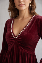 Velvet Christmas Party Dress For Women