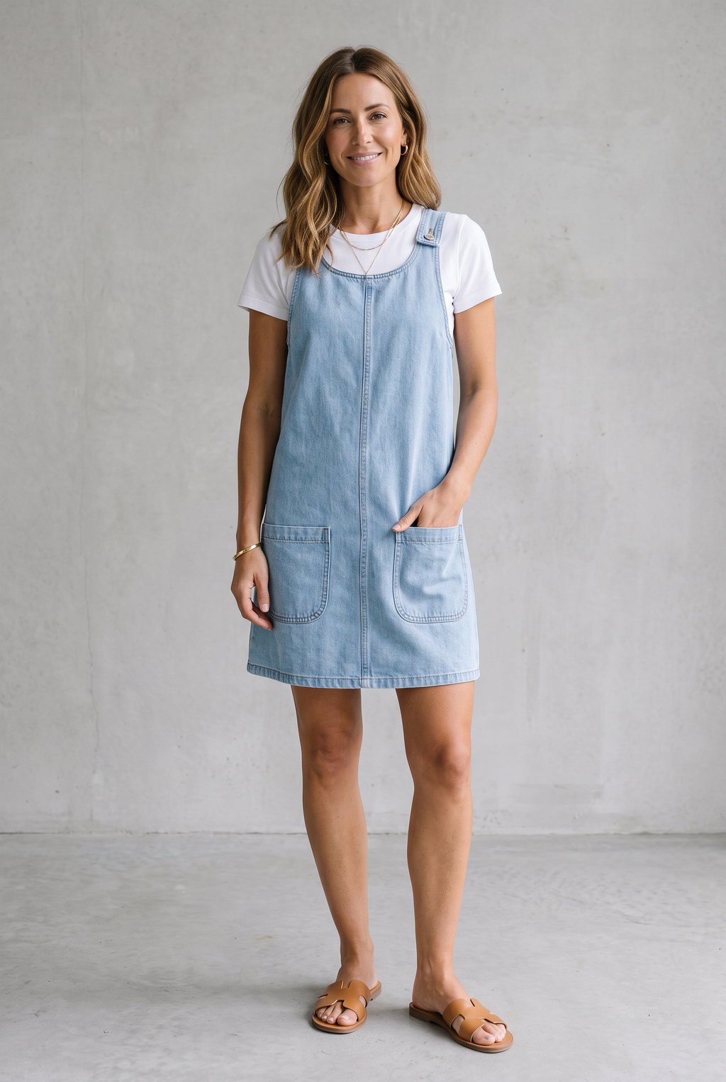Comfortable Sleeveless Denim Dress
