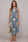 Classic Boho Sleeveless Midi Dress