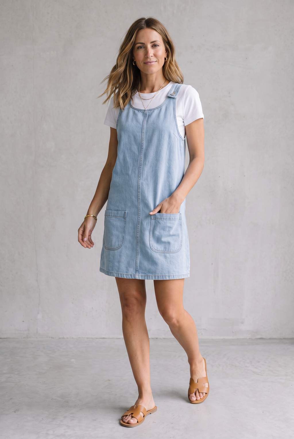 Comfortable Sleeveless Denim Dress