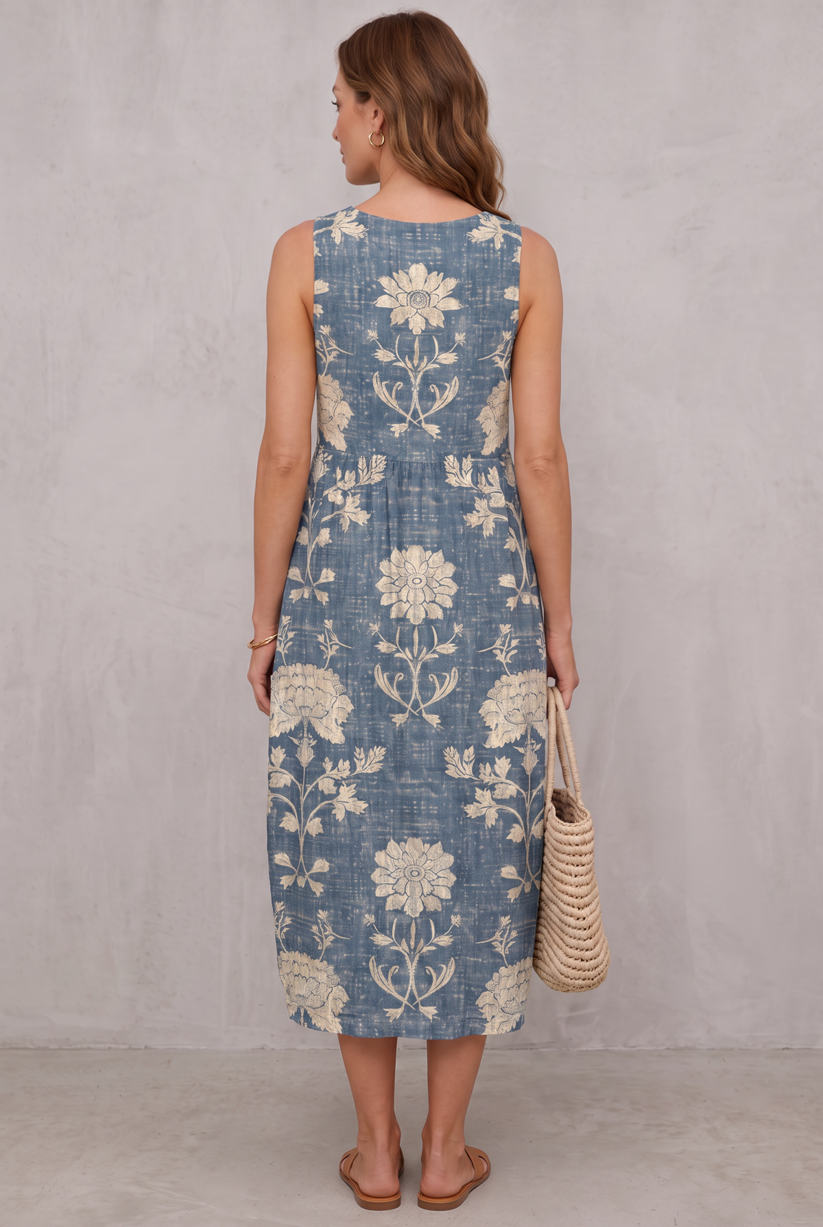 Classic Boho Sleeveless Midi Dress
