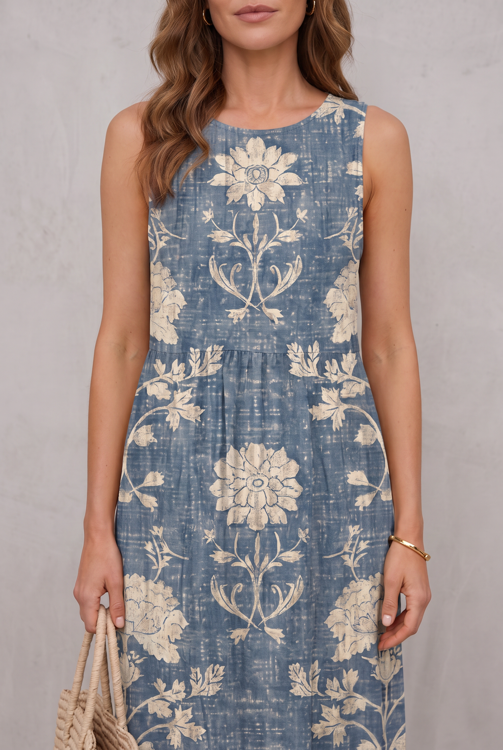 Classic Boho Sleeveless Midi Dress