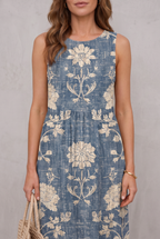 Classic Boho Sleeveless Midi Dress