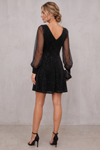 Cocktail Dress With Sheer Sleeves For Women