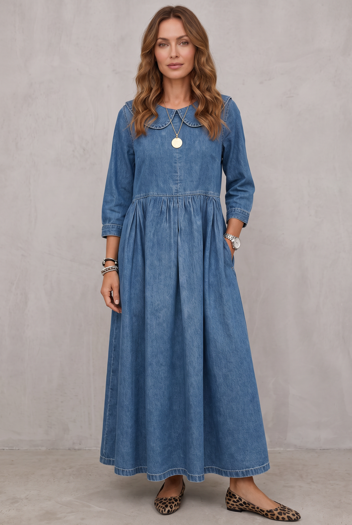 Everyday Denim Dress in Sizes S to 3XL