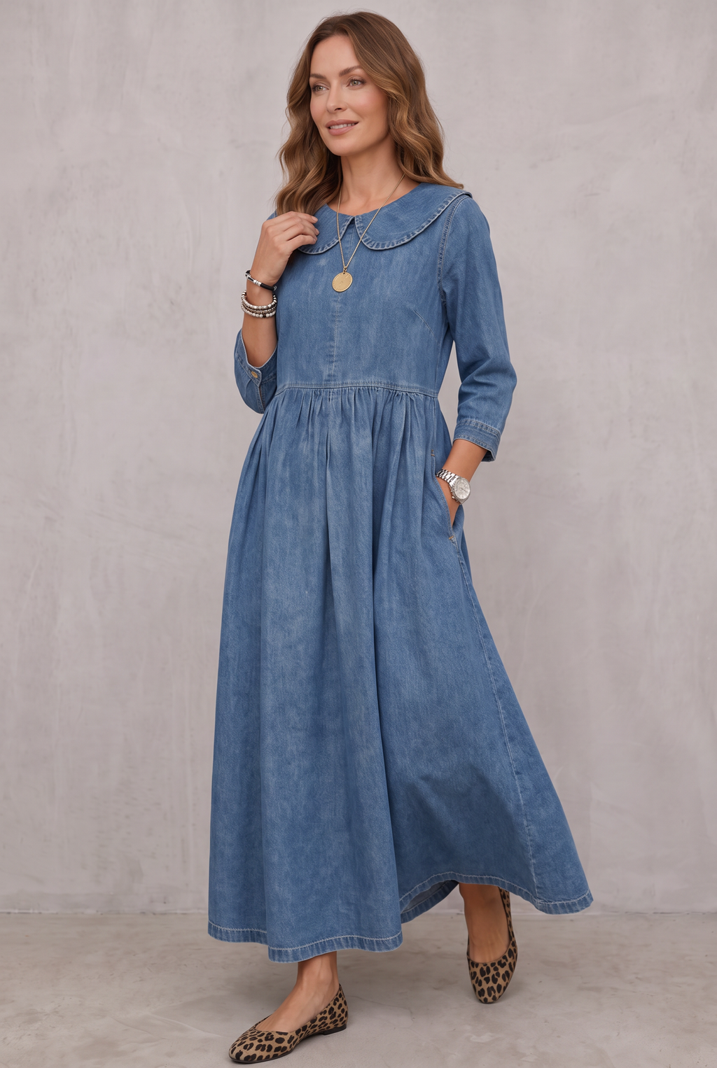 Everyday Denim Dress in Sizes S to 3XL