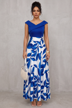 Printed V-Neck Maxi Dress For Women