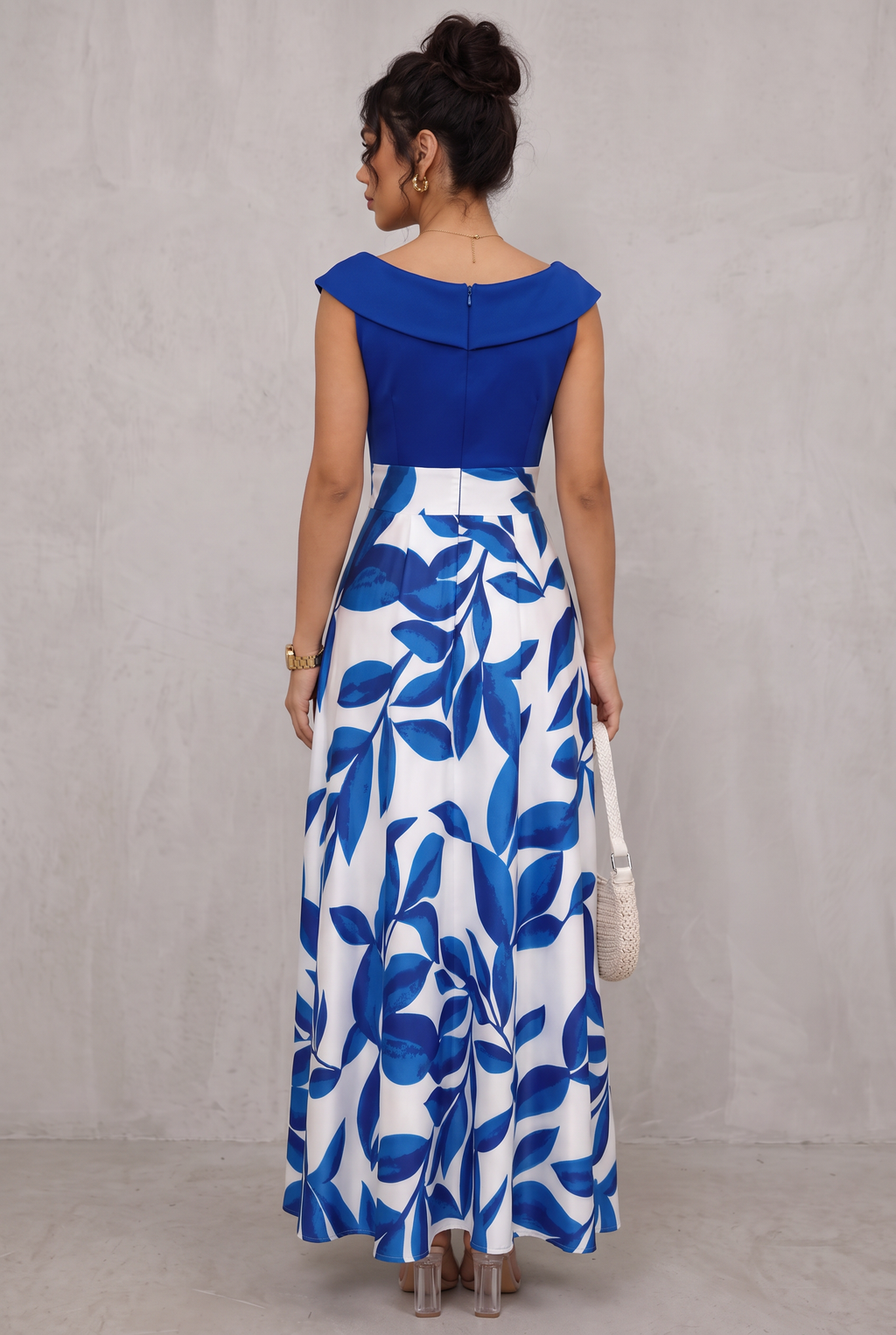 Printed V-Neck Maxi Dress For Women