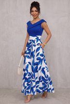 Printed V-Neck Maxi Dress For Women