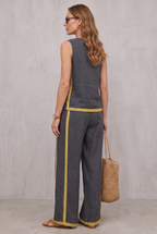 Linen Look Two-Piece Set For Women