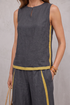 Linen Look Two-Piece Set For Women