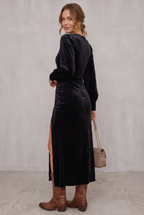 Velvet Midi Cocktail Dress For Women