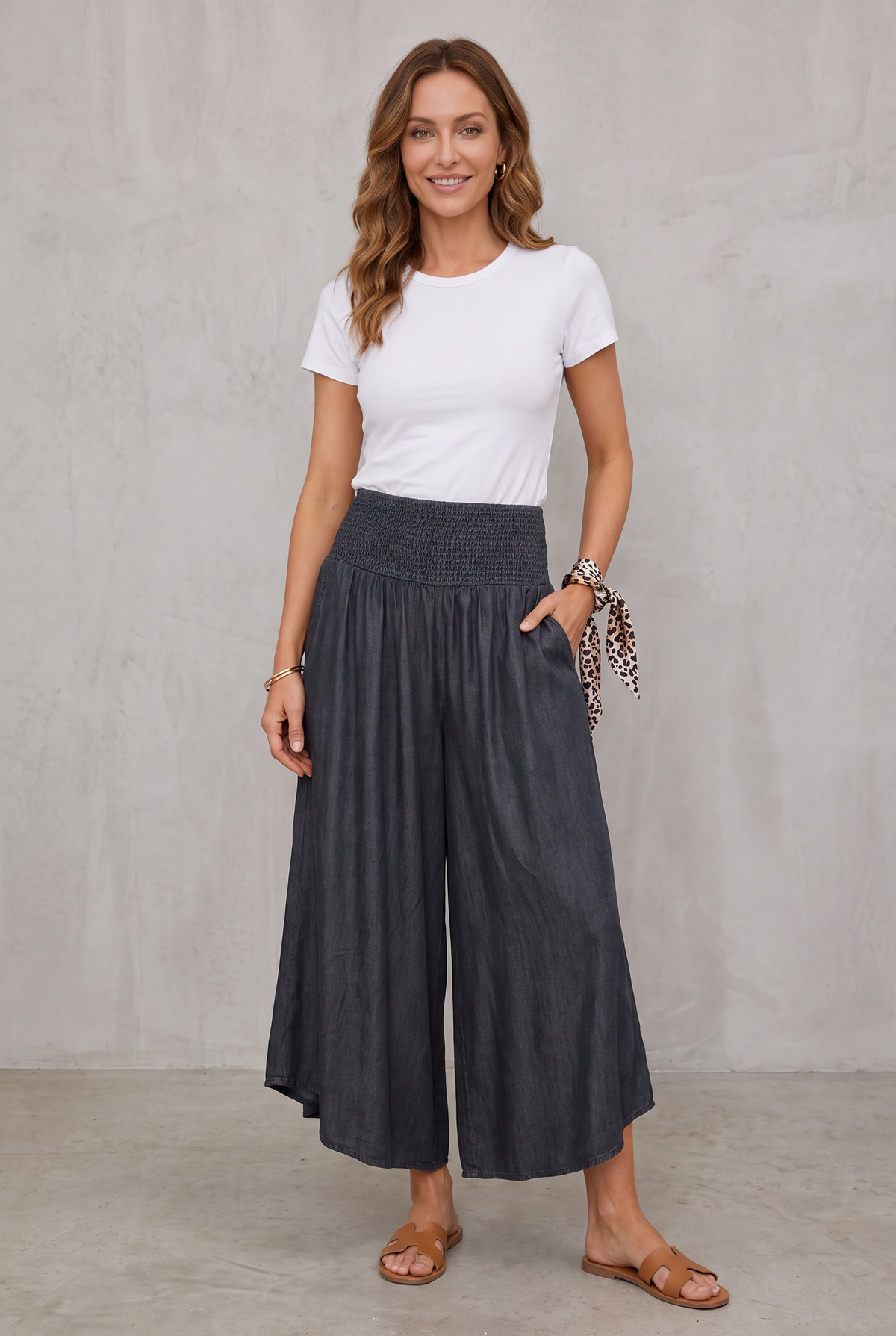 Linen Look Maxi Skirt With Elastic Waist For Women