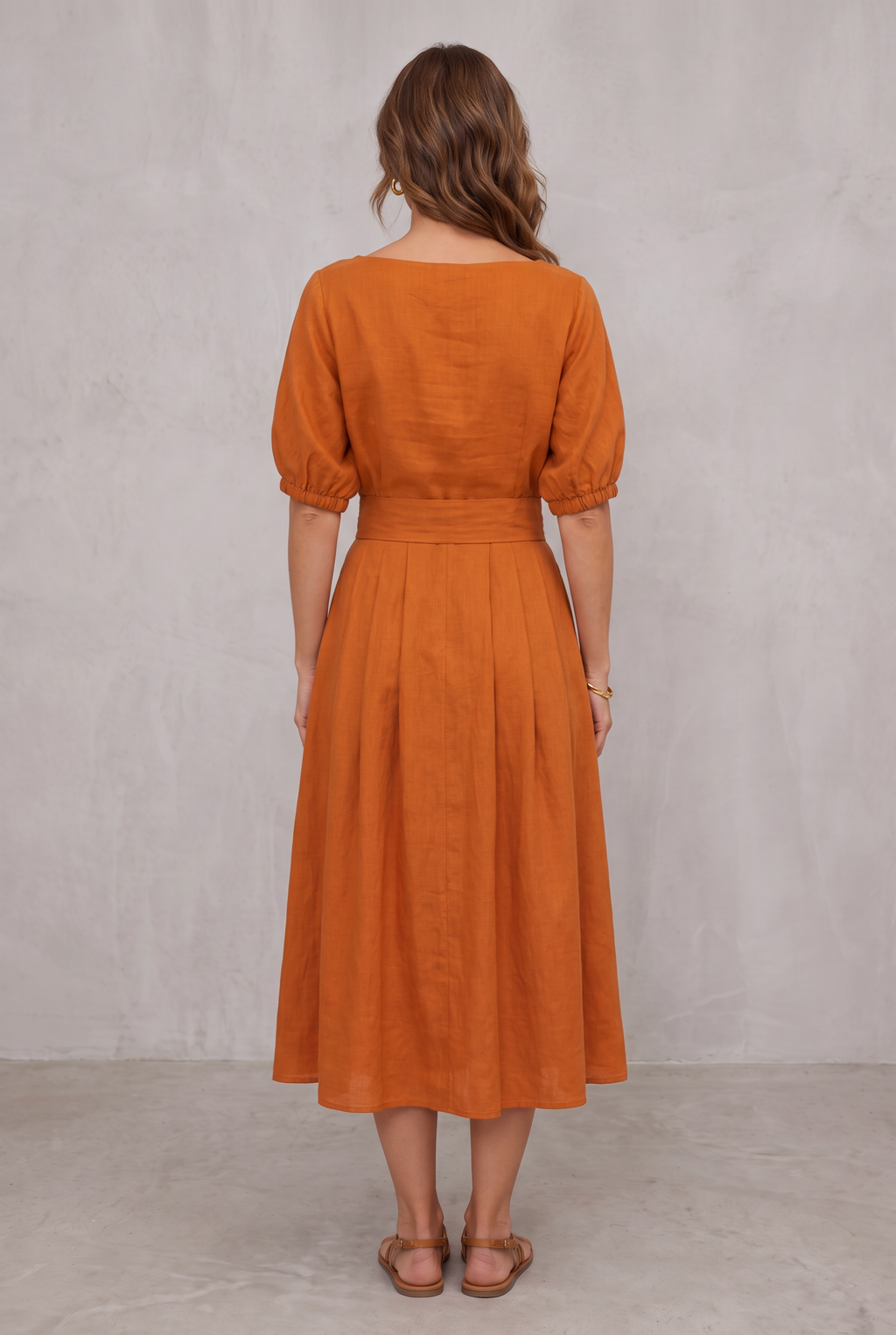 Puff Sleeve Top And Midi Skirt Set For Women