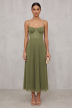 Pleated Midi Dress For Women