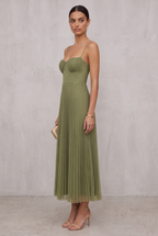 Pleated Midi Dress For Women