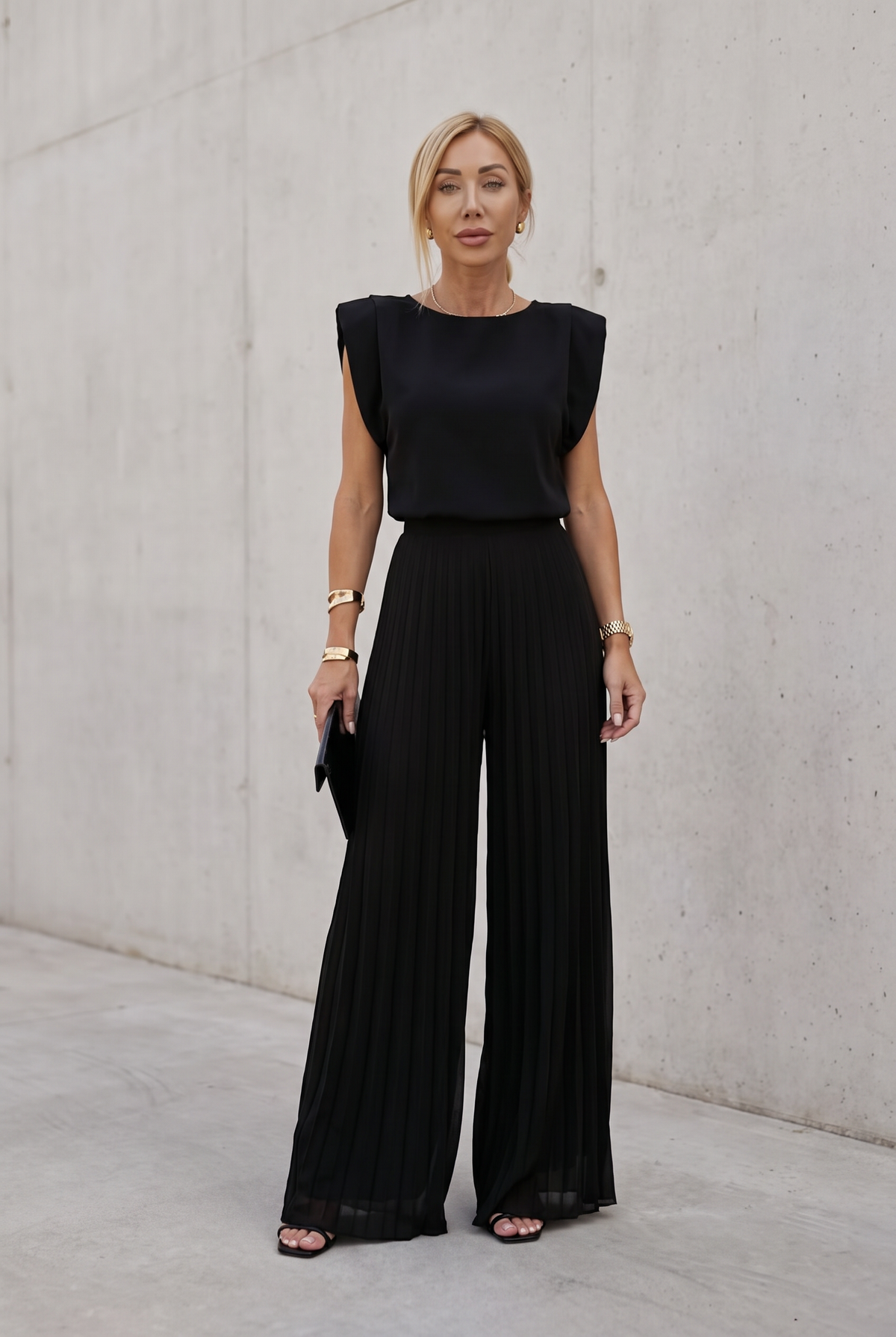 Elegant Pleated Jumpsuit For Women