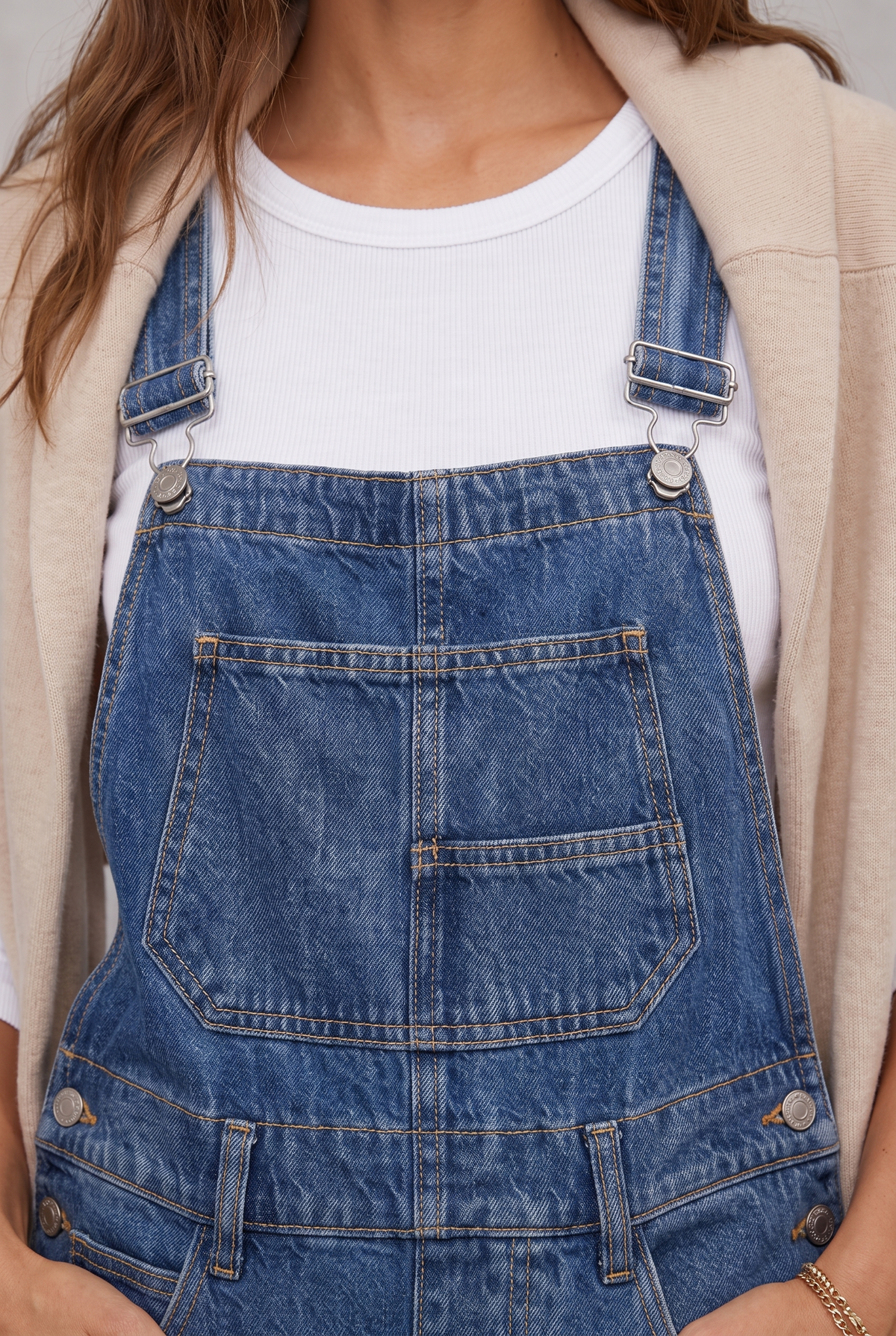 Denim Utility Overalls with Relaxed Fit Comfort For Women