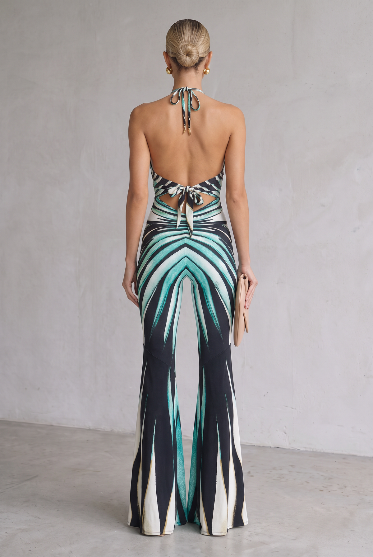 Printed Halter Neck Jumpsuit For Women