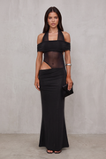 Women's Off-Shoulder Mesh-Panel Cocktail Party Dress