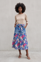 Amelia Denim Floral Skirt
