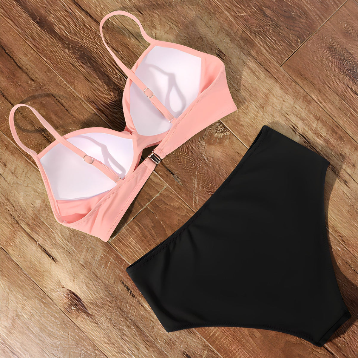 Khaki Twist High Waist Bikini Set For Women