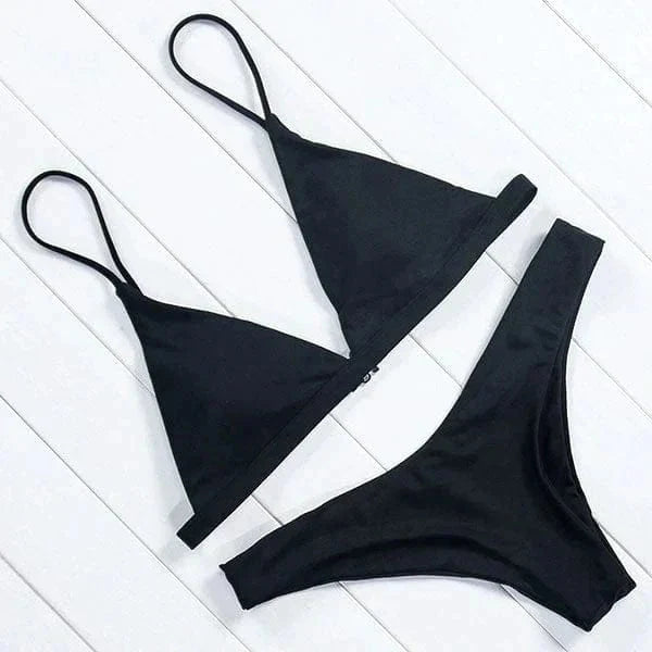 Hot Pink Triangle Bikini Set For Women