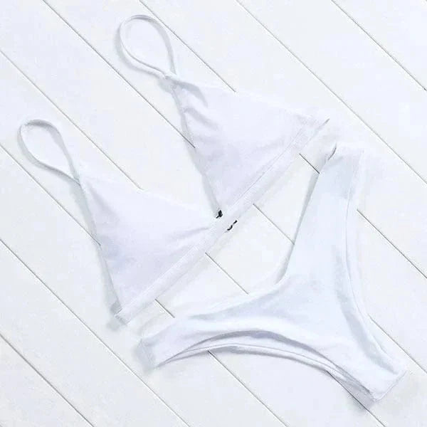 Hot Pink Triangle Bikini Set For Women